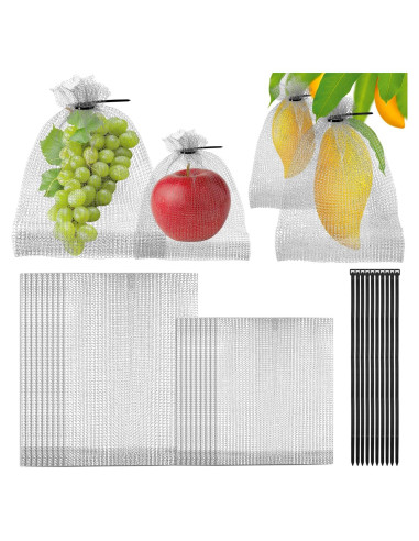 20 Piezas Bolsa de Protección de Frutas Acero Inoxidable 8x12 y 6x8