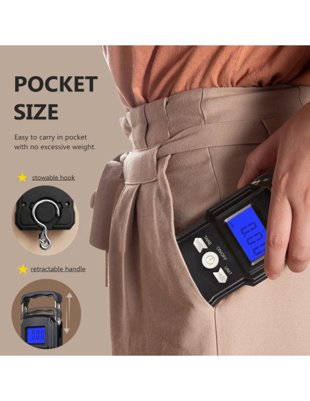 Balanza Digital de Equipaje NUTRI FIT 50kg con Gancho