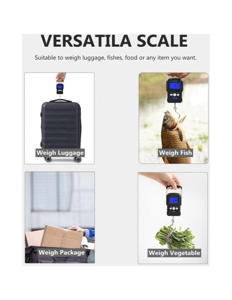 Balanza Digital de Equipaje NUTRI FIT 50kg con Gancho