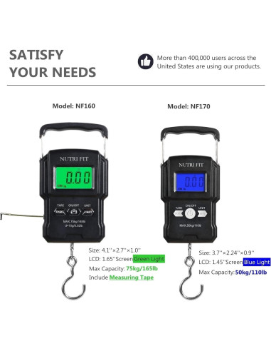 Balanza Digital de Equipaje NUTRI FIT 50kg con Gancho