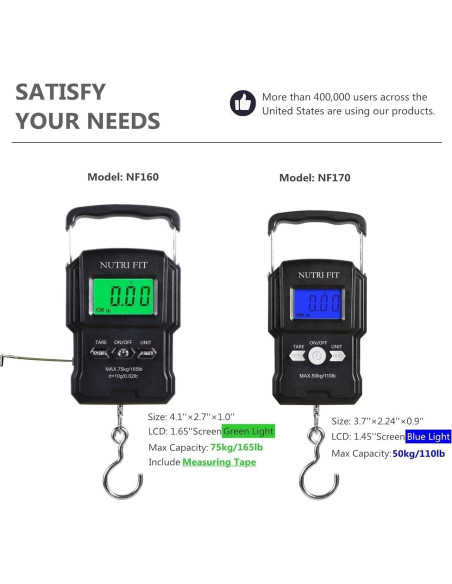 Balanza Digital de Equipaje NUTRI FIT 50kg con Gancho