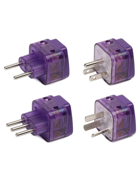 Paquete de 4 Adaptadores de Viaje LISTO PARA VIAJAR con Puertos Duales