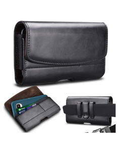 Funda de cuero Takfox para smartphones hasta 17 cm con clip