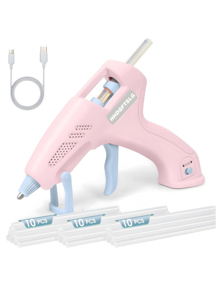 Pistola de Silicona Caliente Inalámbrica HHDQFTSLG 20W Rosa