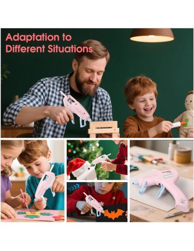 Pistola de Silicona Caliente Inalámbrica HHDQFTSLG 20W Rosa