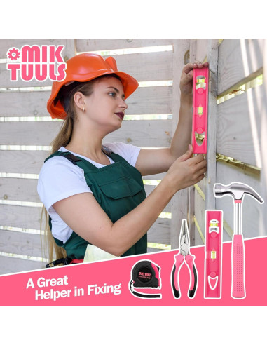 Juego de Herramientas 112PCS con Destornillador Eléctrico 3.6V Rosa