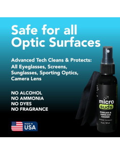 Kit Limpiador de Gafas VERAET - 4 Piezas, 2 Sprays 59ml 2