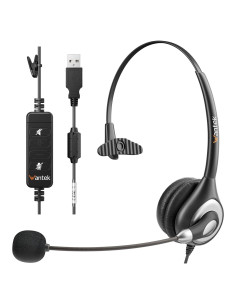 Auriculares USB Wantek UC600 con micrófono y cancelación de ruido