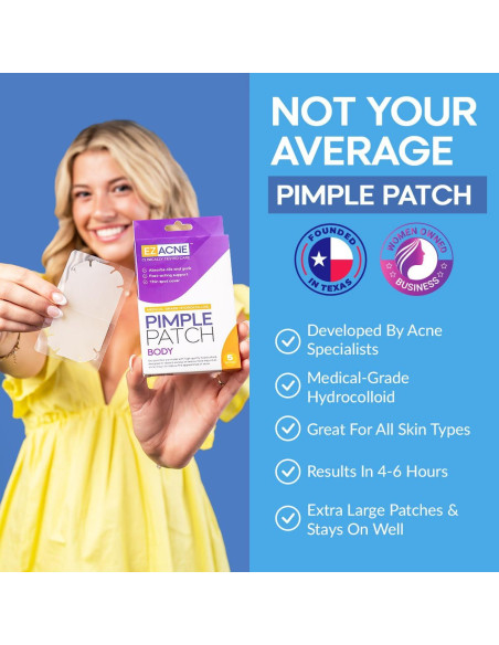 Parches para Granos Extra Grandes EZACNE - Hidrocoloide Médico 5 Unidades