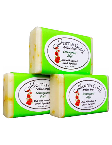 Jabón Natural de Hierba Limón y Salvia California Gold 340g