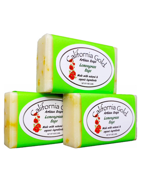 Jabón Natural de Hierba Limón y Salvia California Gold 340g