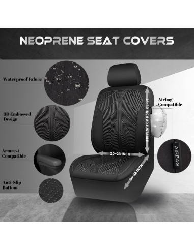 Cubiertas de Asiento Delantero Impermeables CAR PASS Neopreno Negro