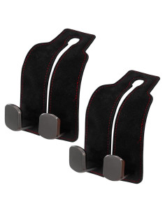 Ganchos Dobles para Reposacabezas de Coche KITUREK - Negro, 2 Piezas