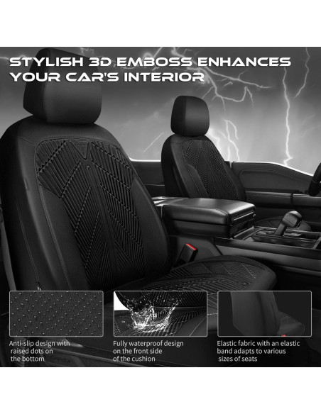 Cubiertas de Asiento Delantero Impermeables CAR PASS Neopreno Negro