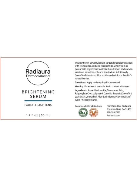 Suero Iluminador Radiaura 50 ml - Aclarante con Ácido Tranexámico y Niacinamida