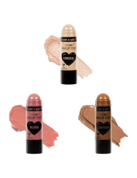 Wet n Wild MegaGlo Barra Corrector y Contorno 31g Rosa Floral y Marrón Wet n Wild MegaGlo Barra Corrector y Contorno 31g Rosa Floral y Marrón