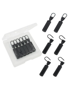 Kit de 6 Tiradores de Cremallera SINCCO Metal Negro Universal