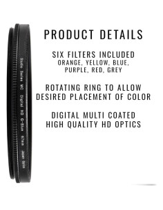 Filtros de Lente Acuvar 49mm 6 Piezas Color Graduado DSLR 2