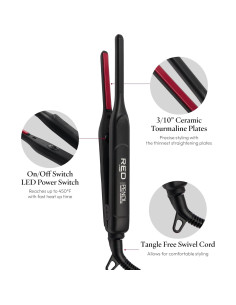 Plancha Plana Red by Kiss Cerámica Turmalina 0.76 cm 450F 2