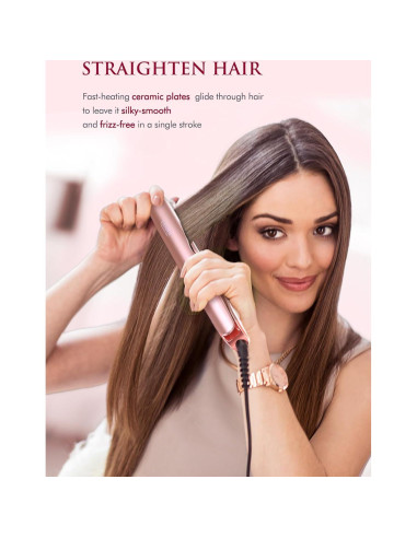 Plancha y Rizador 2-en-1 LANDOT HS168 Oro - Cerámica, 12 Temperaturas