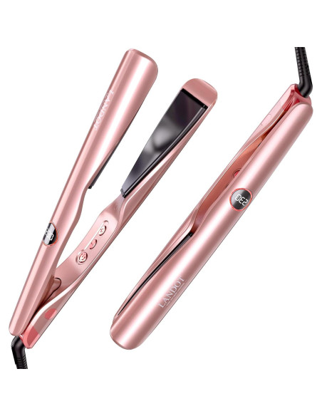 Plancha y Rizador 2-en-1 LANDOT HS168 Oro - Cerámica, 12 Temperaturas
