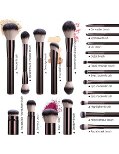 Conjunto de Brochas de Maquillaje BS-MALL - 22 Piezas Portátil 2