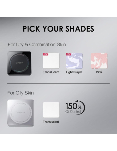 Polvo Compacto Presionado CARSLAN Translúcido 7.94g - Control Aceite 24H