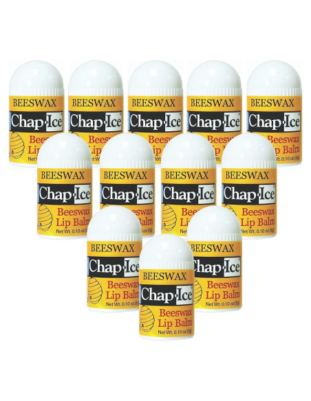 Bálsamos Labiales Chap-Ice de Cera de Abeja Sabor Menta - 12 Mini