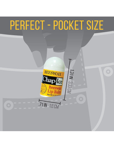 Bálsamos Labiales Chap-Ice de Cera de Abeja Sabor Menta - 12 Mini
