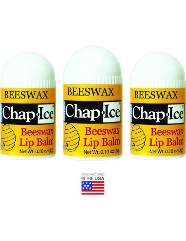 Bálsamos Labiales Chap-Ice de Cera de Abeja Sabor Menta - 12 Mini