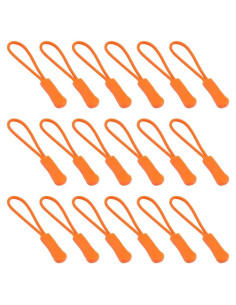 Tiradores de Cremallera Ruidee 50 Piezas Naranja PVC Nylon