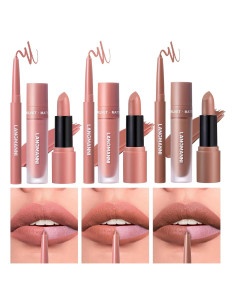 Kit de Labios 9PCS BAISEN DIARY - Mate y Gloss Hidratante