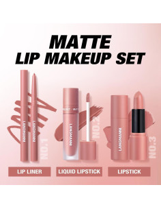 Kit de Labios 9PCS BAISEN DIARY - Mate y Gloss Hidratante 2