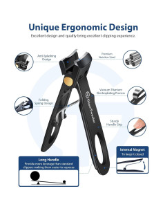 Cortauñas GlamTweeler Anti-Splash Ultra Afilado con Lima Vidrio 2