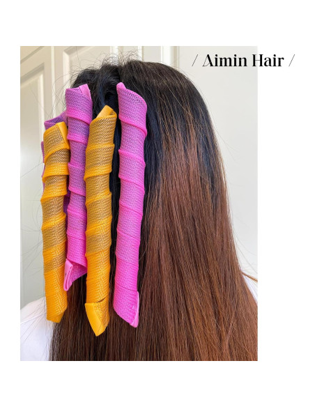 Rulos Espirales Sin Calor Aimin 50pcs 56cm para Cabello Largo
