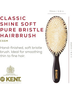 Cepillo Desenredante Ovalado Kent CSGM - Cerdas Naturales 19.7 cm 2