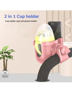 Soporte para Taza Universal Honghauth Rosa 2 en 1 Ajustable 2