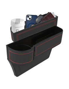 Organizador de Asiento de Coche Hbxdeco de Cuero Negro