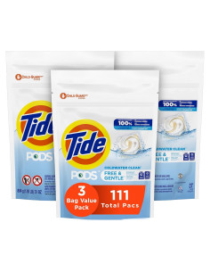 Tide PODS Libre y Suave - Cápsulas de Jabón Hipoalergénicas 111 Unidades
