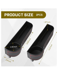 Organizador de Asiento de Coche Hbxdeco de Cuero Negro 2