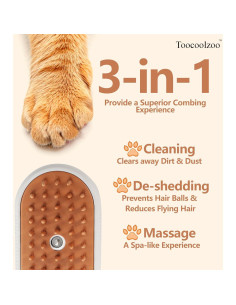 Cepillo de Vapor 3 en 1 Toocoolzoo para Gatos y Perros - Blanco 2