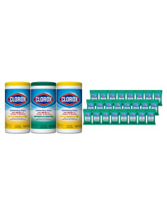 Toallitas Desinfectantes Clorox 24x9 y 3x75 unidades, Fragancias Frescas