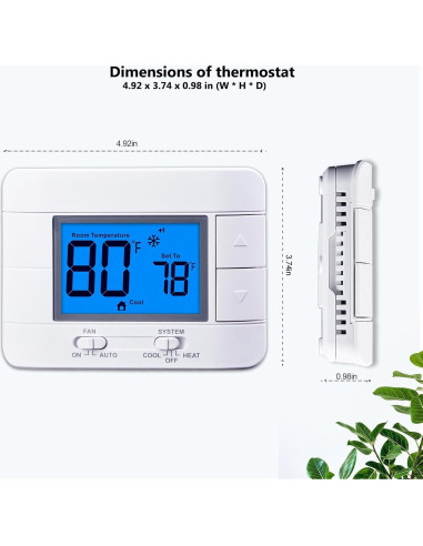 Termostato No Programable Mroinge M711 2H/2C con Pantalla LCD
