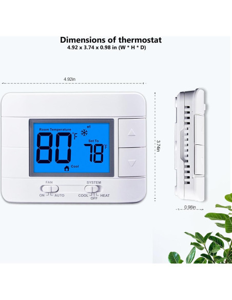 Termostato No Programable Mroinge M711 2H/2C con Pantalla LCD