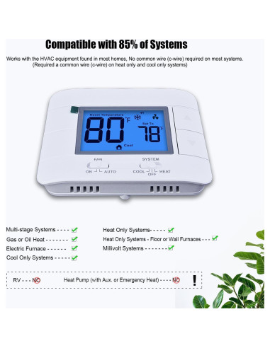 Termostato No Programable Mroinge M711 2H/2C con Pantalla LCD