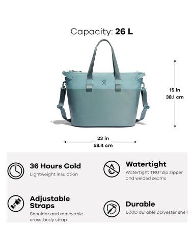 Bolsa Enfriadora Suave Hydro Flask 26L Negra Aislada