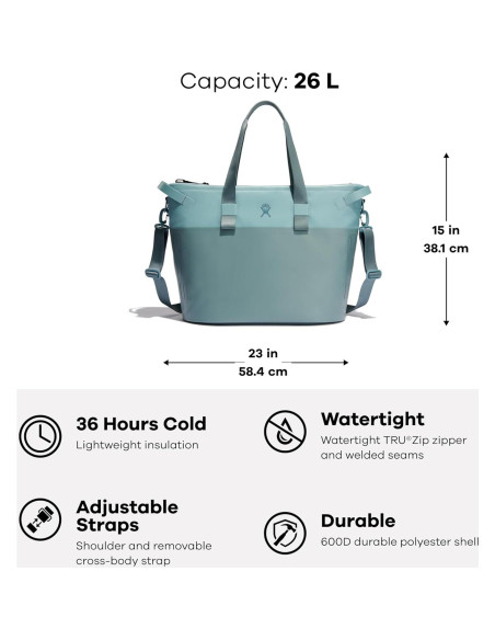 Bolsa Enfriadora Suave Hydro Flask 26L Negra Aislada