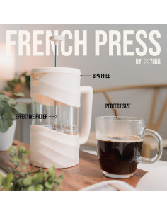 Prensa Francesa Portátil Angora Brands Yunie - 1007 ml - Blanco 2