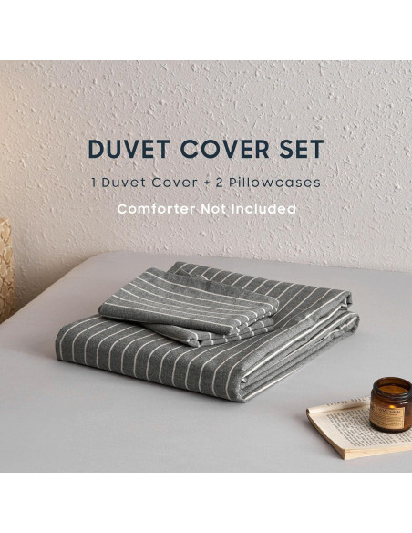 Juego de Funda Nórdica Individual Despertar En Nube Algodón Gris 3 Piezas