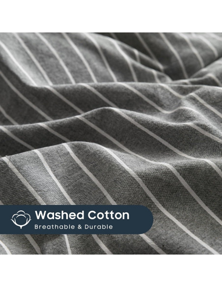 Juego de Funda Nórdica Individual Despertar En Nube Algodón Gris 3 Piezas